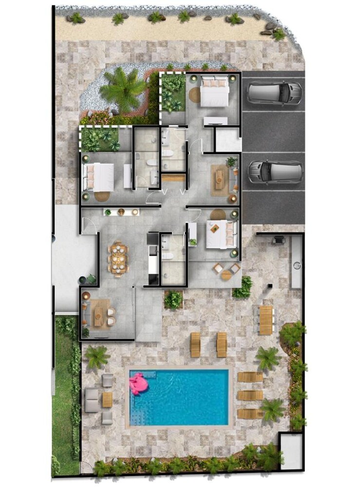 Newly Built Private Pool 3BR Parking Wi-fi