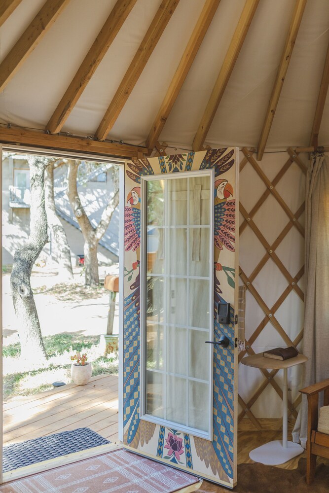 The Macaw Yurt at Camposanto ATX Glamping on Lake Travis