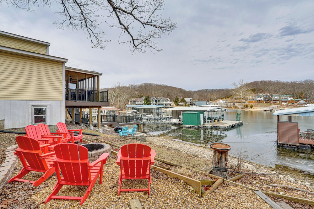 Central Waterfront Home w/ Dock in Lake Ozark!