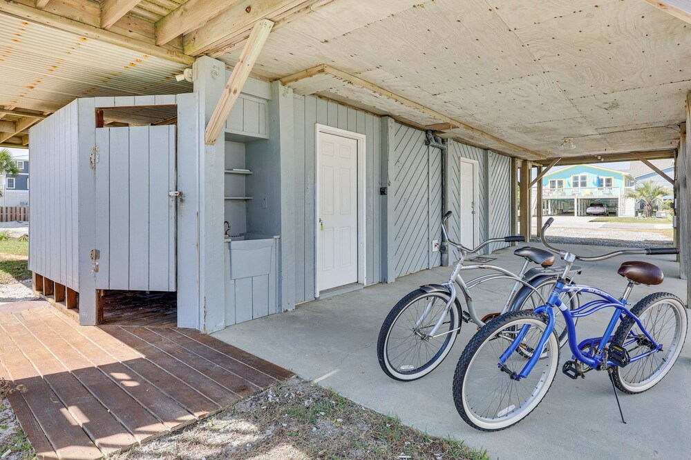 Deck & View: Oceanfront Oasis in Oak Island!