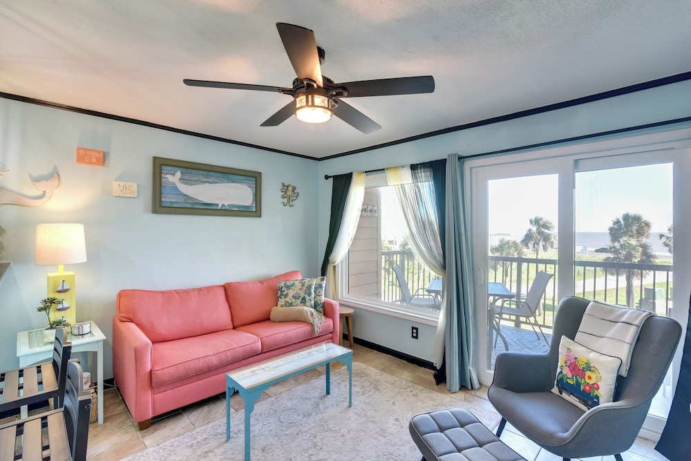 Across From Beach: Resort-style Galveston Condo