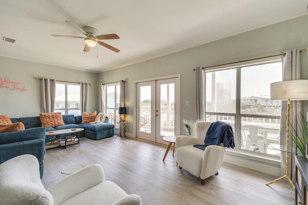 2 Blocks to Beach: Gulf Shores Getaway w/ Dock!