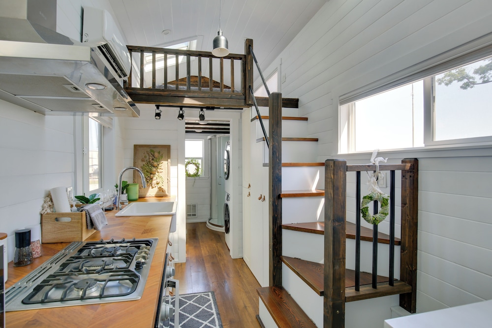 The Merlot Bungalow Defiance Tiny Home on Trail