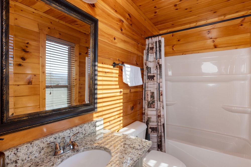 A View for All Seasons Luxe Smoky Mountain Cabin With Hot Tubs Game Room