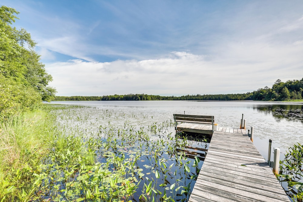 Pier & Lake-view Patio: Wisconsin Northwoods Cabin