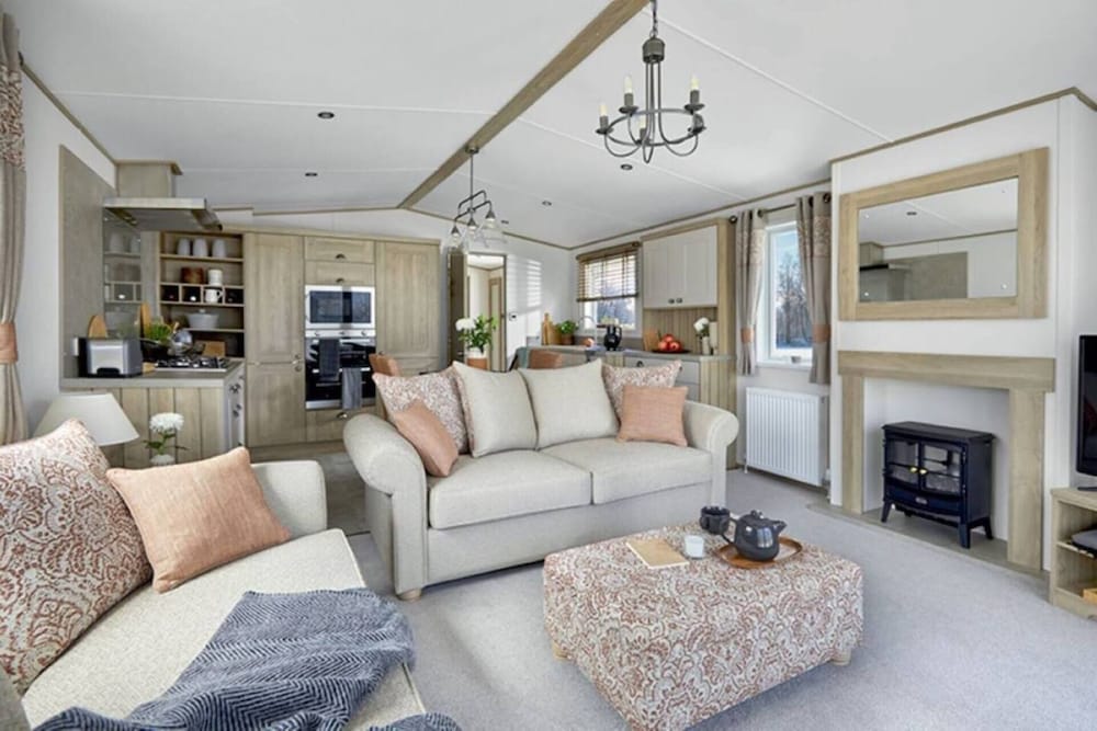 1 Bed Lodge Sleeps 4 - Pet Welcome - Fireplace view 5