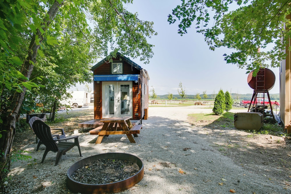 The Merlot Bungalow Defiance Tiny Home on Trail
