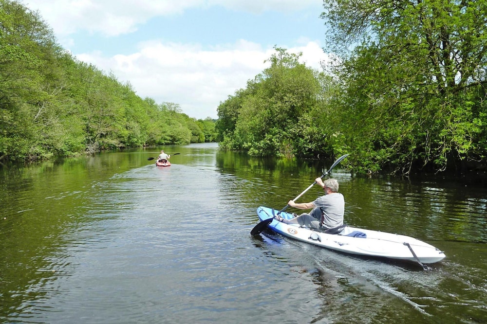 Mill in Brittany by River Aulne With Kayaks