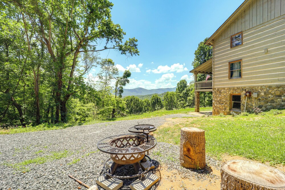 Ashe County Log Cabin: Mountain-view Deck, Sauna view 2
