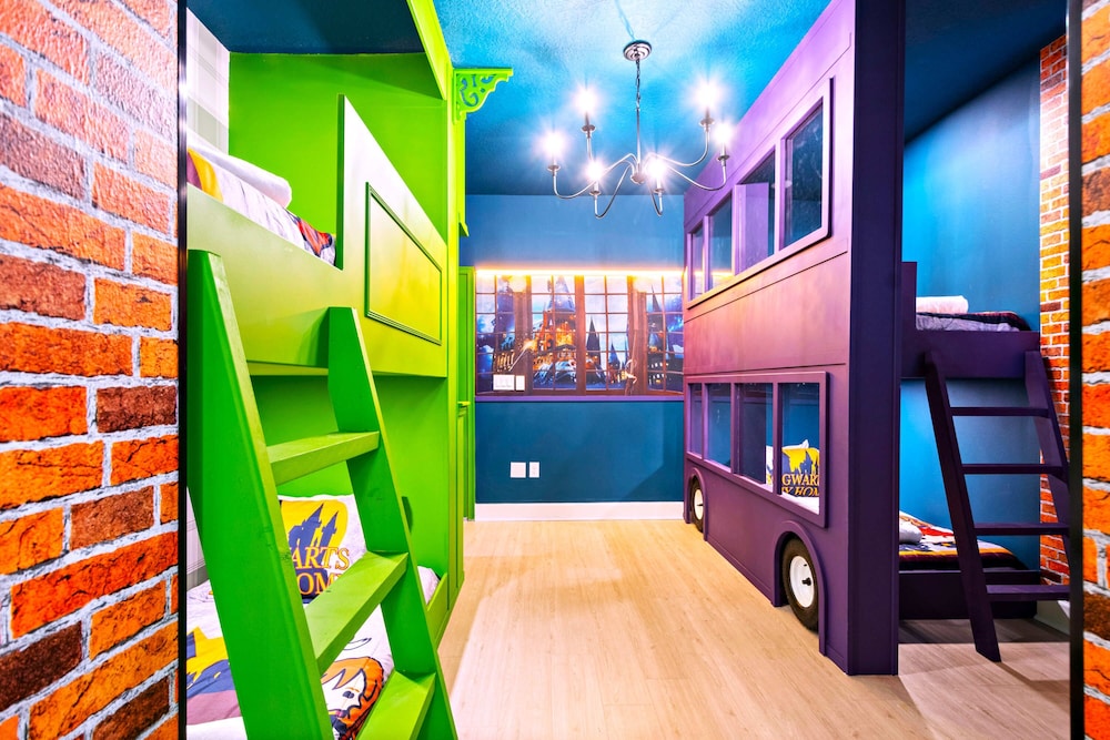 Themed Kids' Rooms, Pool & Game Loft Near Disney