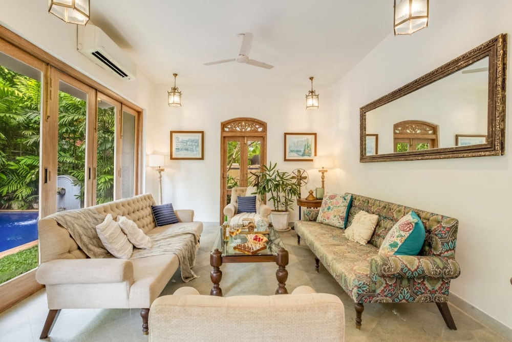4bhk Villa in Siolim Pool Lush Forest View
