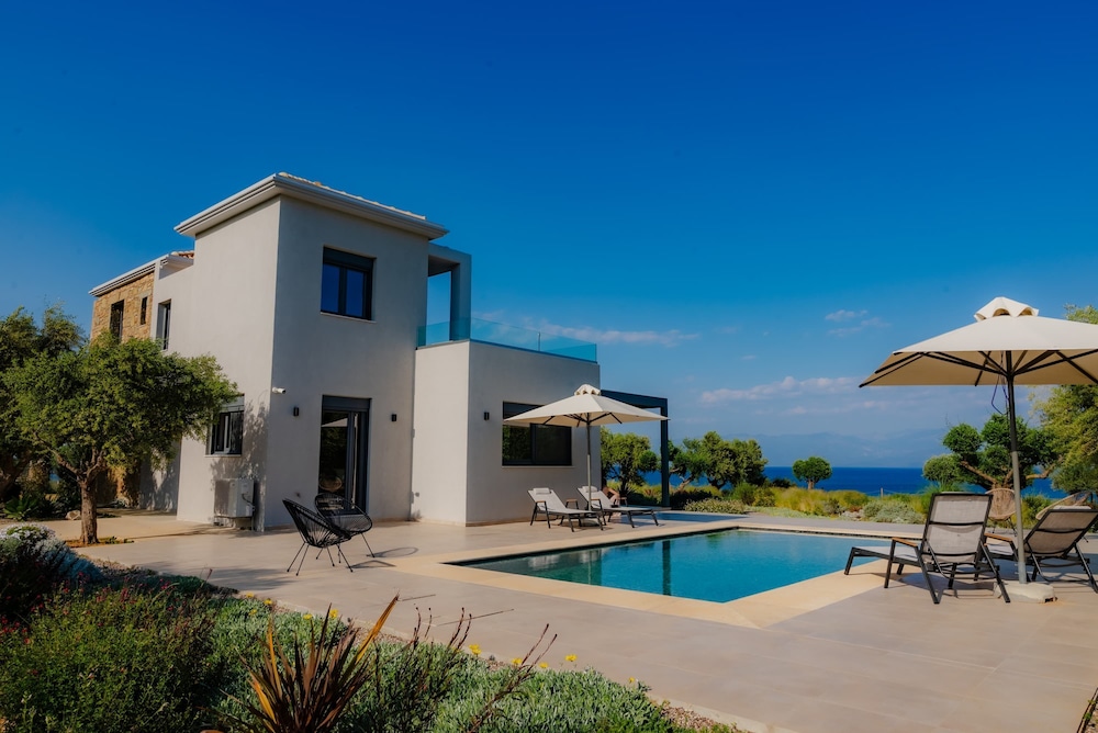 Oceanfront Villa Elaia Private Pool Panoramic Views