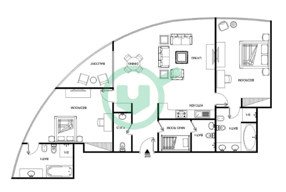 Well-furnished 3 Bedroom in Park Towers Difc
