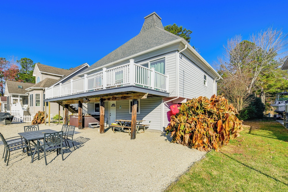 Private Dock & Deck: Waterfront Ocean Pines Home