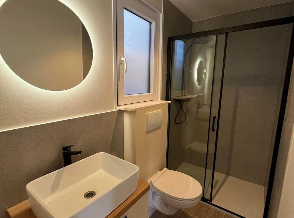Tranquil Tides Drage Mobile Home With Terrace and Sea View