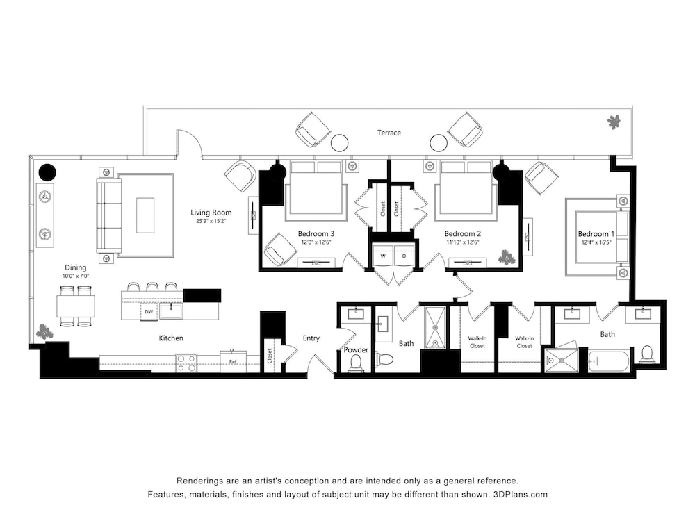 Designer 3BR PH Near Fulton Market