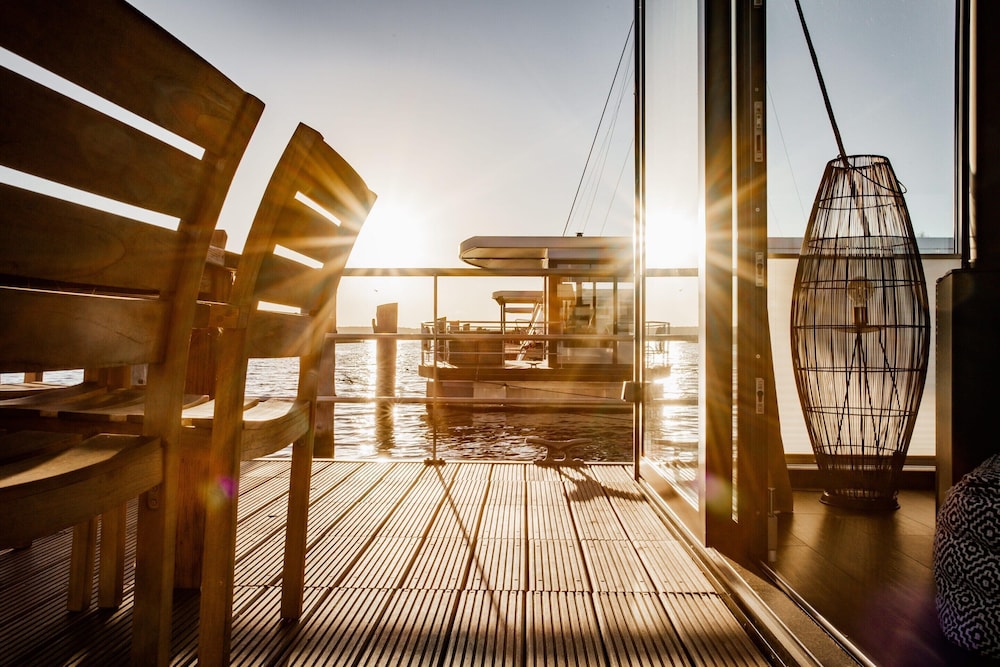 Houseboat in Peenemunde on the Baltic Sea