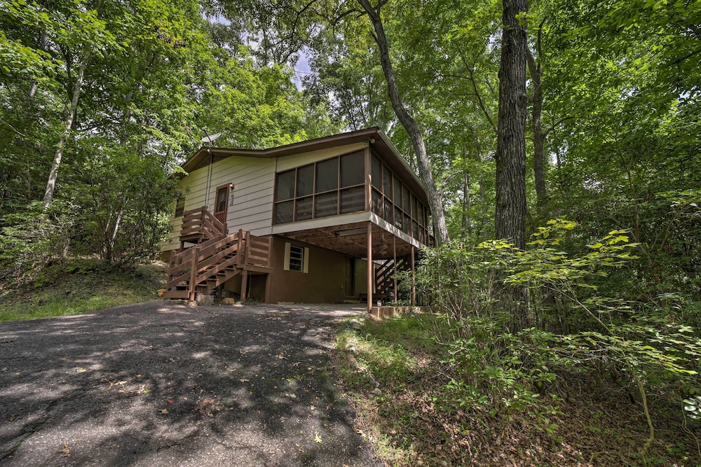 Smoky Mtn Hideaway: Screened Porch & Fire Pit view 4