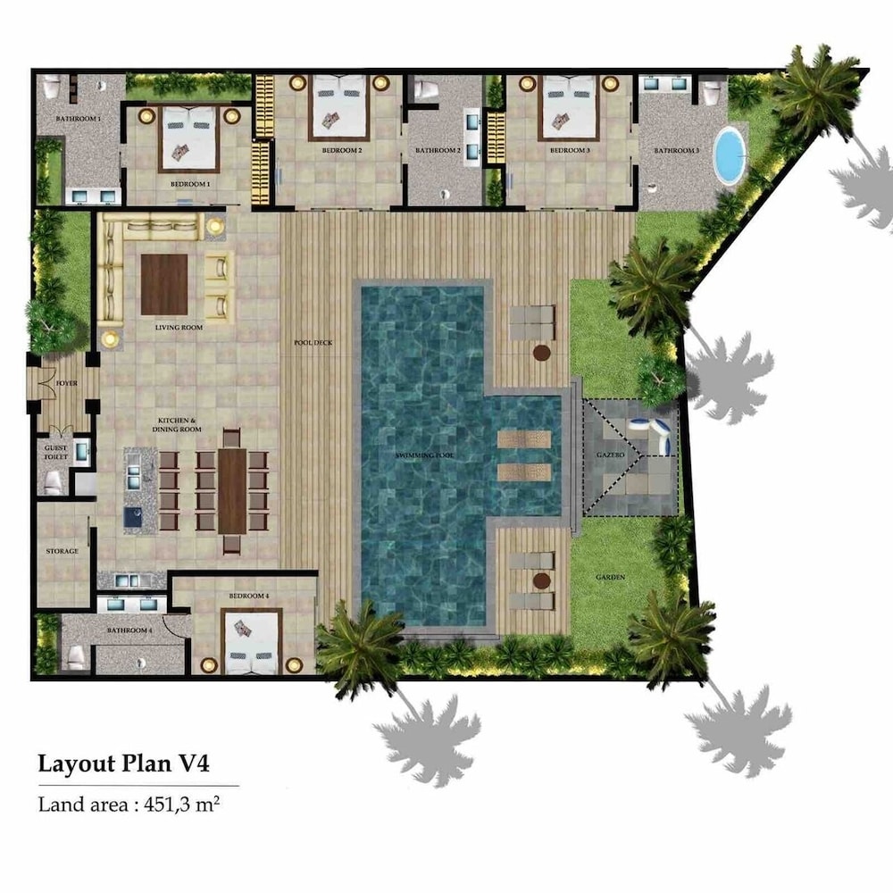 Contemporary 4BR Villa, 400m to Canggu Shore
