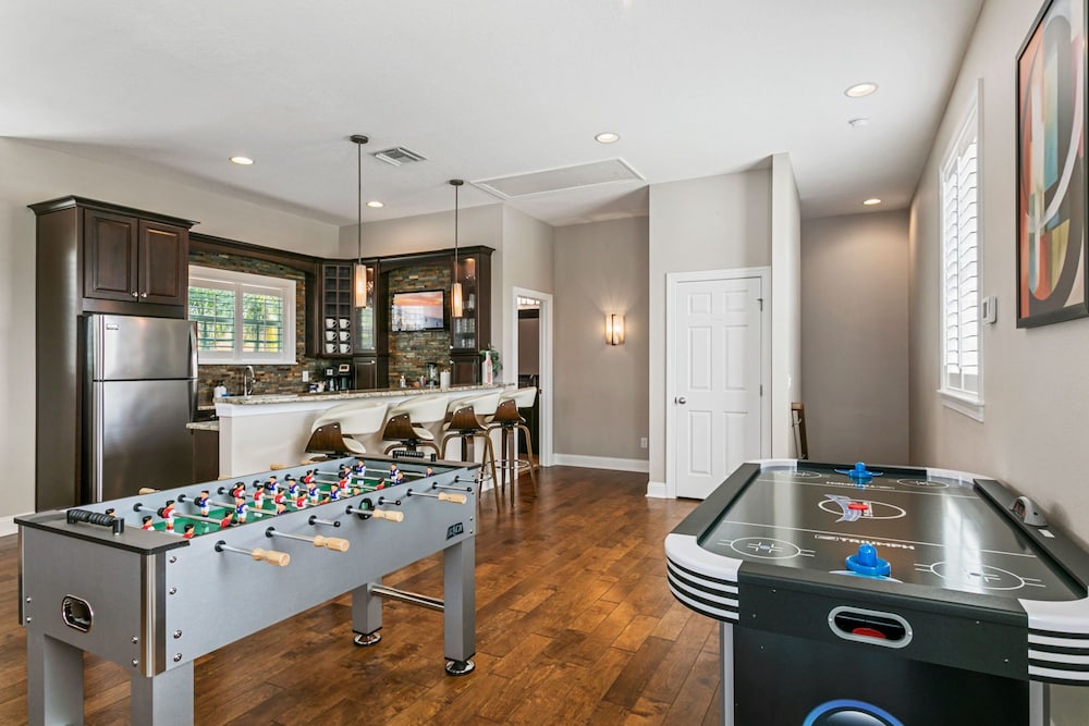 Waterfront Pool Pickleball Court Game Room