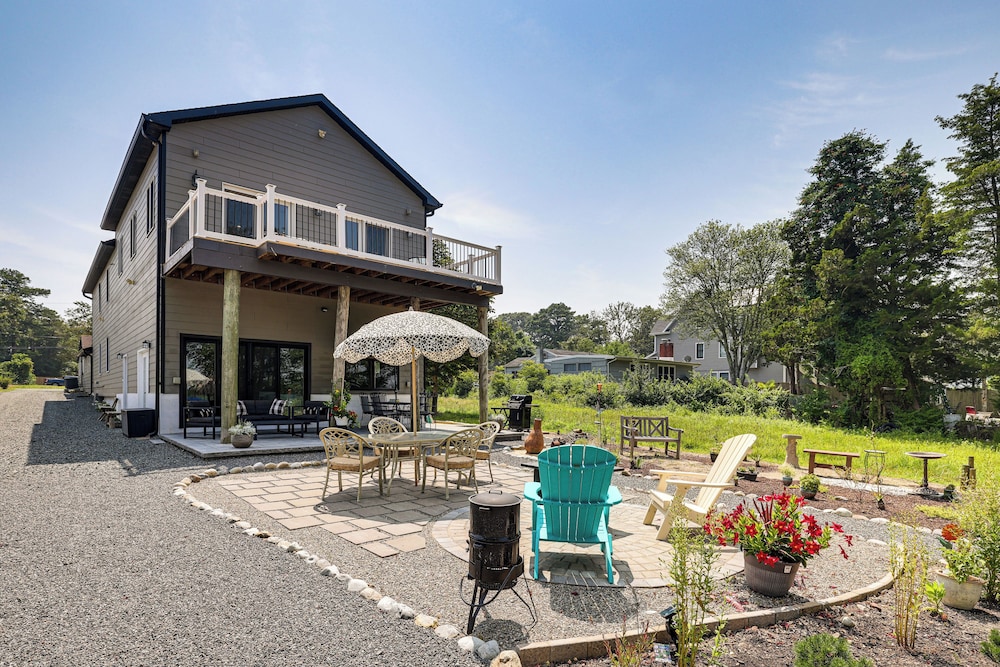 Dock + Backyard Bar: Spacious Barnegat Bay Retreat
