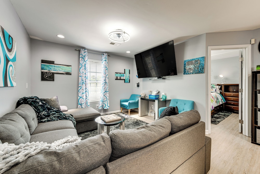 Outdoor Entertainment Area: Family Concord Apt!