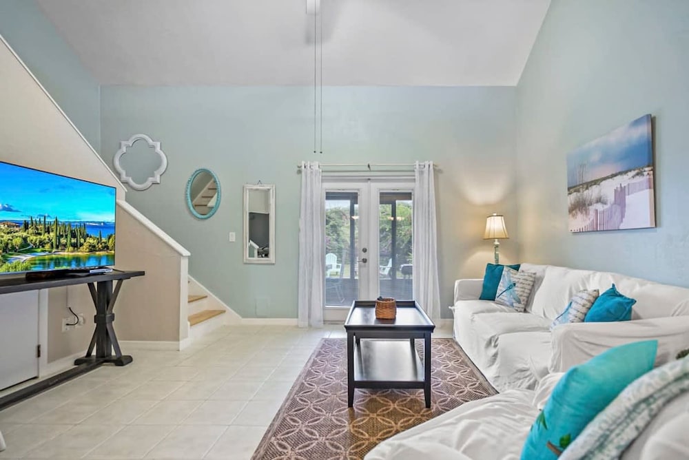 Walk to Beach Fire Pit Screened Patio Smart TVs
