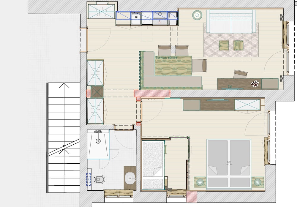 Ferienwohnung mit 1 Schlafzimmer fur 6 Personen