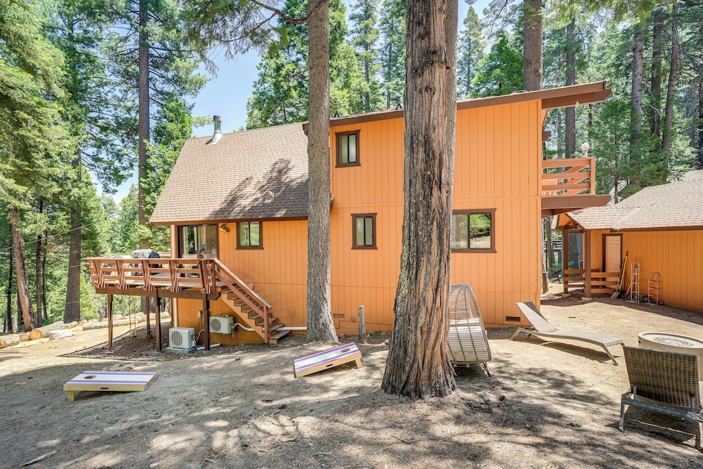 Cabin Getaway Near Big Trees Park: Game Room, Deck