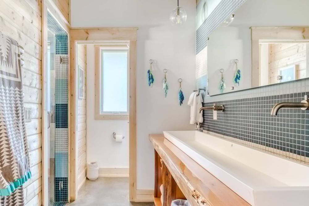 Boutique Cabin Design Luxury Hot Tub Path to Beach