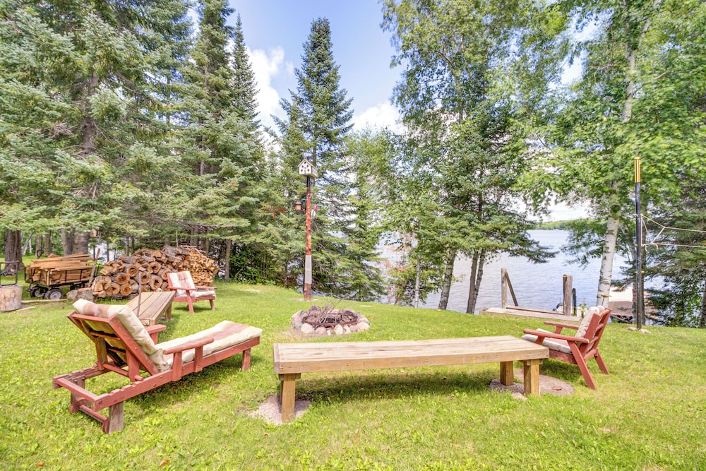 Lakefront Retreat w/ Dock & Yard in Remer!
