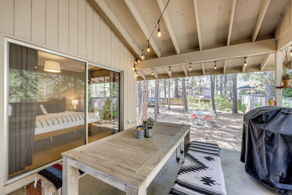 Game Room + Deck: Wooded Big Bear Lake Retreat