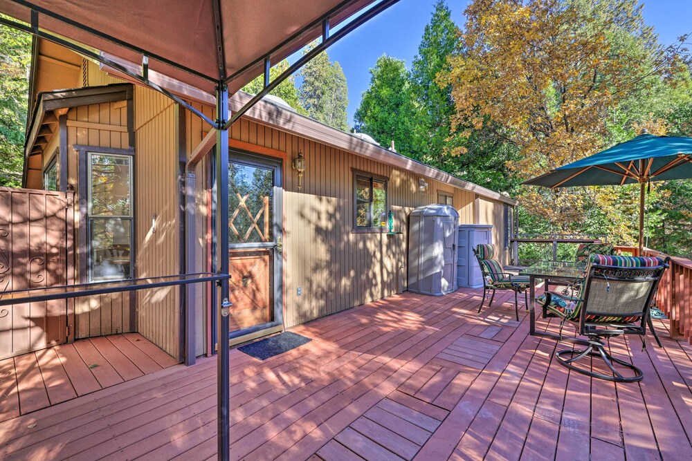 Deck w/ Forest Views: Quiet Twain Harte Cabin! view 3
