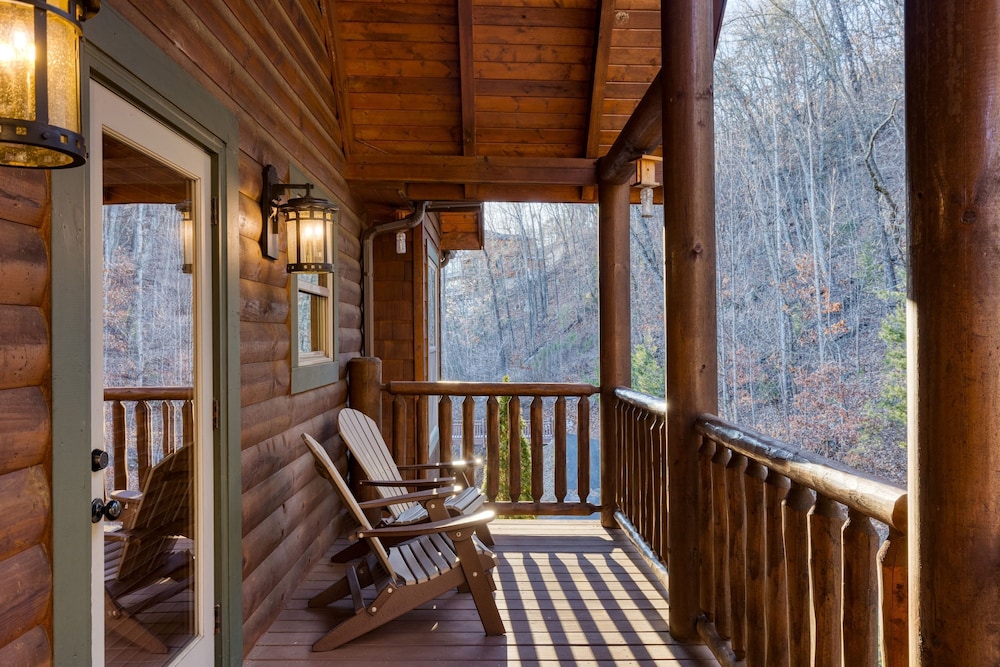 A View for All Seasons Luxe Smoky Mountain Cabin With Hot Tubs Game Room