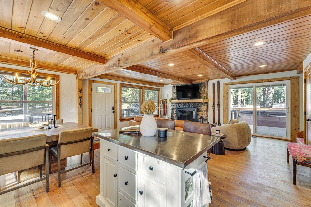 Hot Tub + Fireplace: Cozy Angel Fire A-frame Cabin