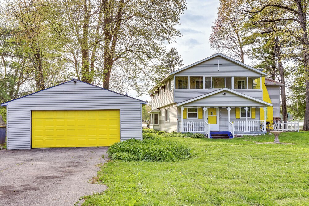 Lakefront Group Getaway w/ Dock in Baldwin!