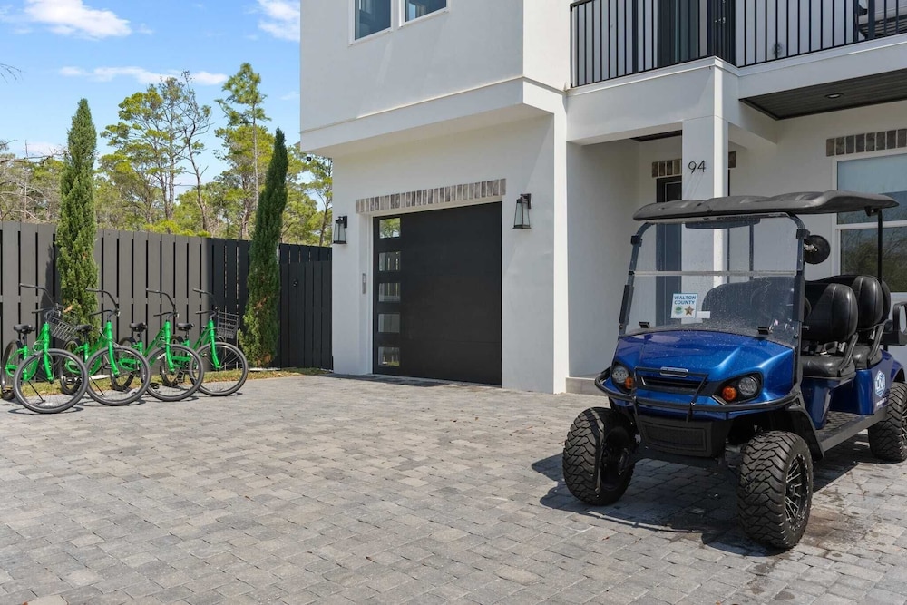Luxe 30A Home w/ Pool, Outdoor Dining, Golf Cart, & Minutes to Beach