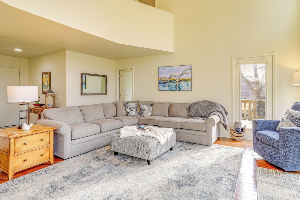 Steps to White River: Mountain View Home w/ Deck!