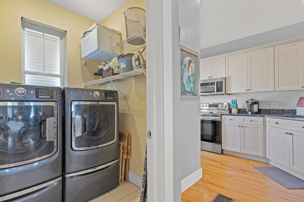 Seafoam Beautiful 3BR Home With Heated Private Pool - 4 Min Walk to Beach!