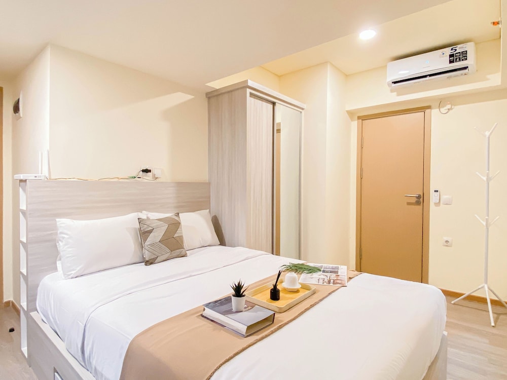 Minimalist Warm Beige Studio At Meikarta Apartment