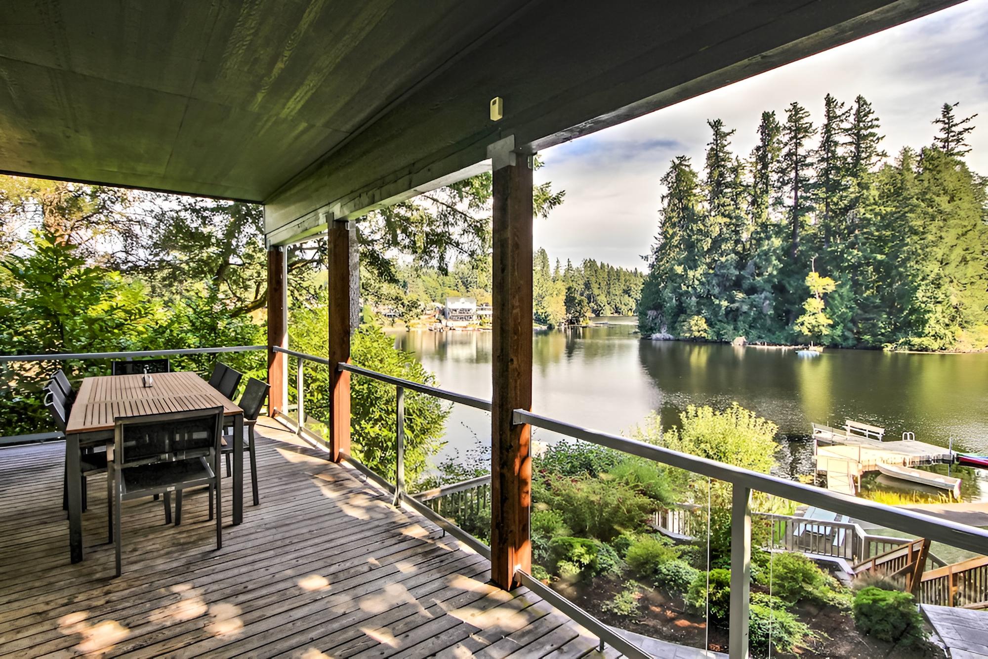 Lakefront Olympia Home w/ Private Dock + Views!