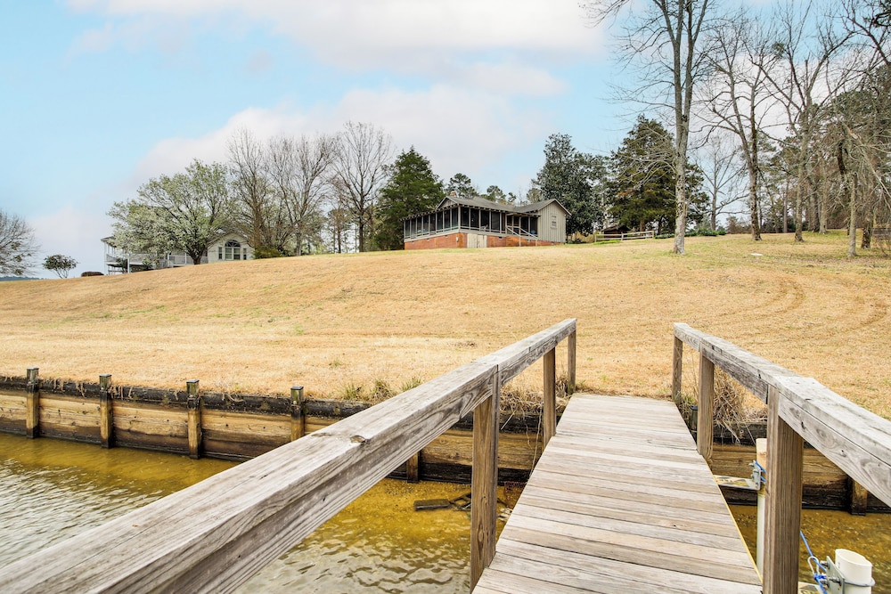 Private Dock + Porch: Serene Lake Greenwood Escape