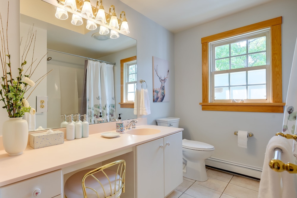 Yard & Fire Pit: Unique Cape Cod Home in Brewster