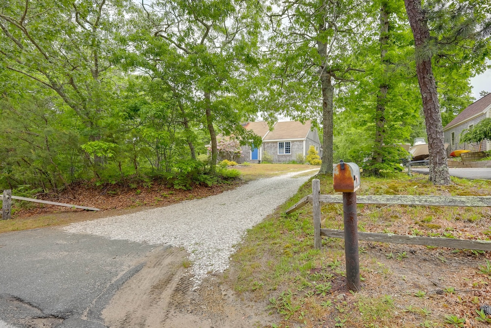Yard & Fire Pit: Unique Cape Cod Home in Brewster