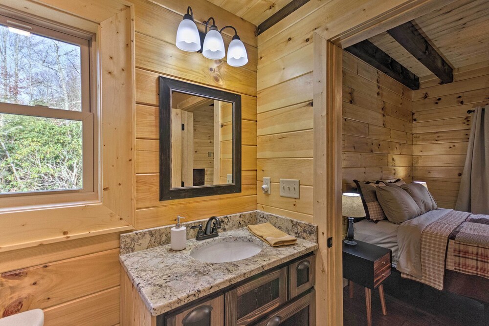 Hilltop Cabin on 5 Acres w/ Hot Tub & Waterfall! view 4