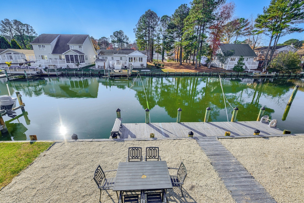 Private Dock & Deck: Waterfront Ocean Pines Home