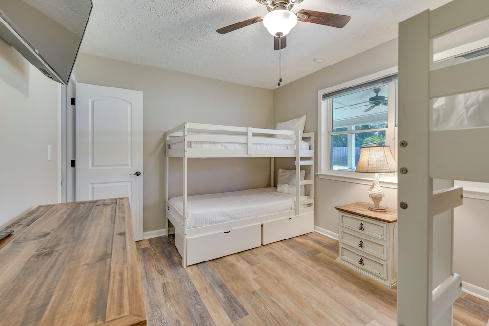 Walk to Gulf: Tranquil Home w/ Yard in Pcb!