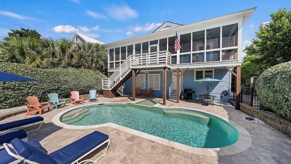 Historic Isle of Palms Retreat Near the Beach w/ Pool & Screened Porch Roosevelt Retreat by Avantstay
