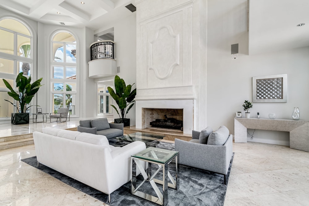 Waterfront Mansion With Game Room Gym Media Room and Guest House