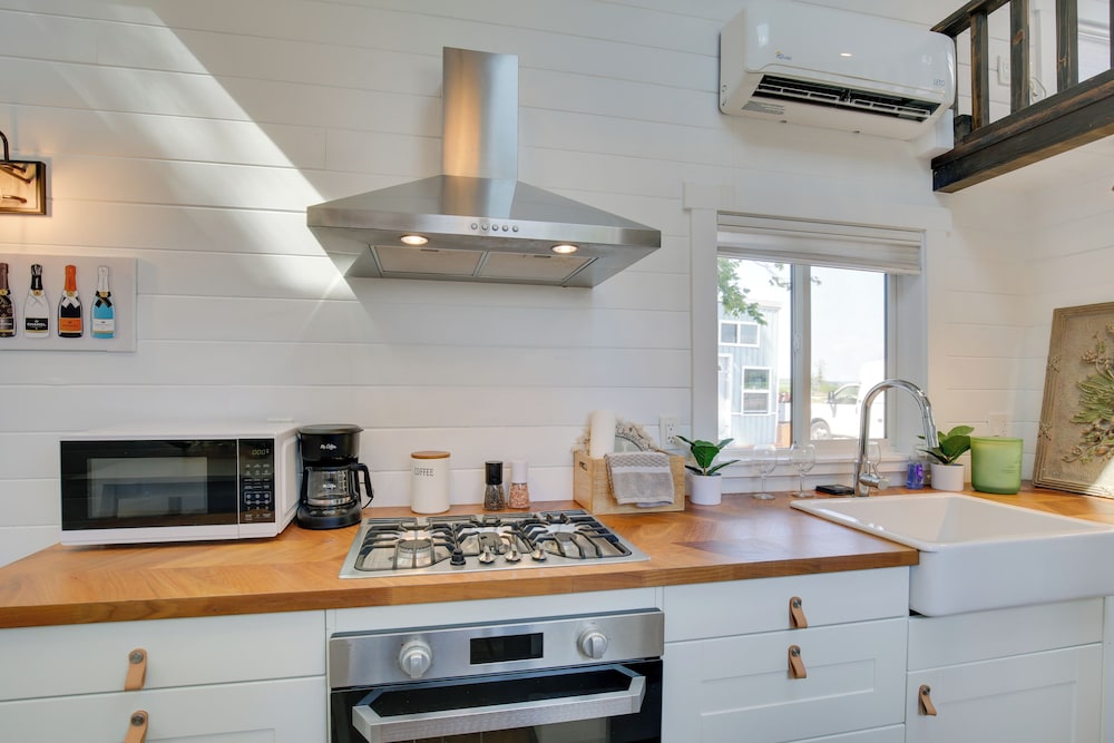 The Merlot Bungalow Defiance Tiny Home on Trail